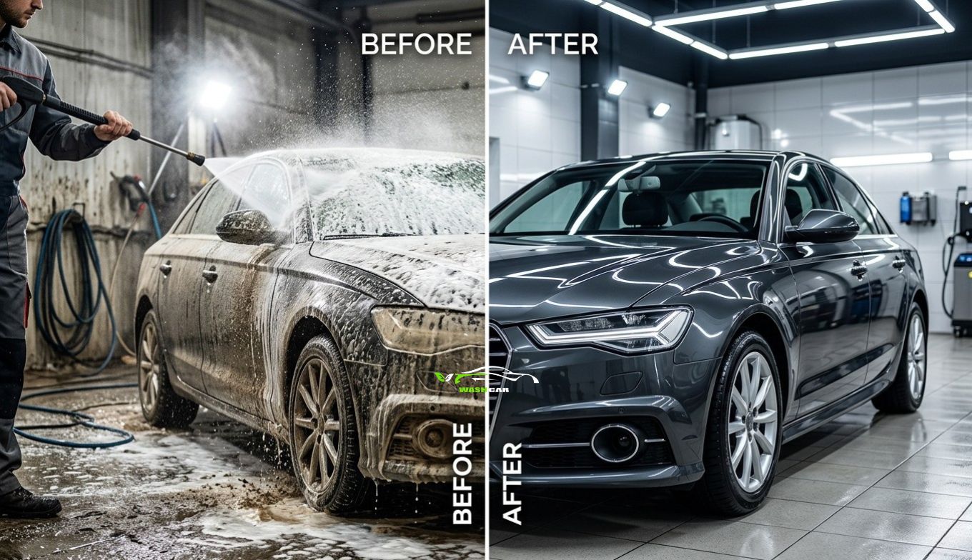 Car interior deep cleaning removing dirt and stains